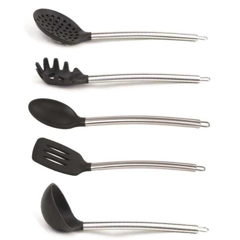 Epinox Silikon Servis Seti, 5'li, Kaşık, Kepçe, Kevgir, Spagetti Kaşığı, Spatula, Ses 05