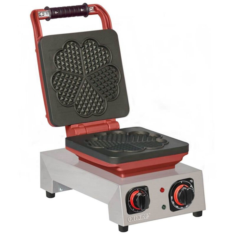 Omake WFL21 E12 Manuel Zamanlayıcılı Tekli Waffle Makinesi, Çiçek Model, Kalıp Çapı 22 Cm, Elektrikli