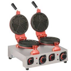 Omake WFL01 E22 Manuel Zamanlayıcılı Çiftli Waffle Makinesi, Çiçekli Model, Kalıp Çapı 17 Cm, Elektrikli