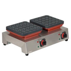 Omake PFR01 E21 Top Poffertjes Manuel Çiftli Waffle Makinesi, Elektrikli, 33 mm